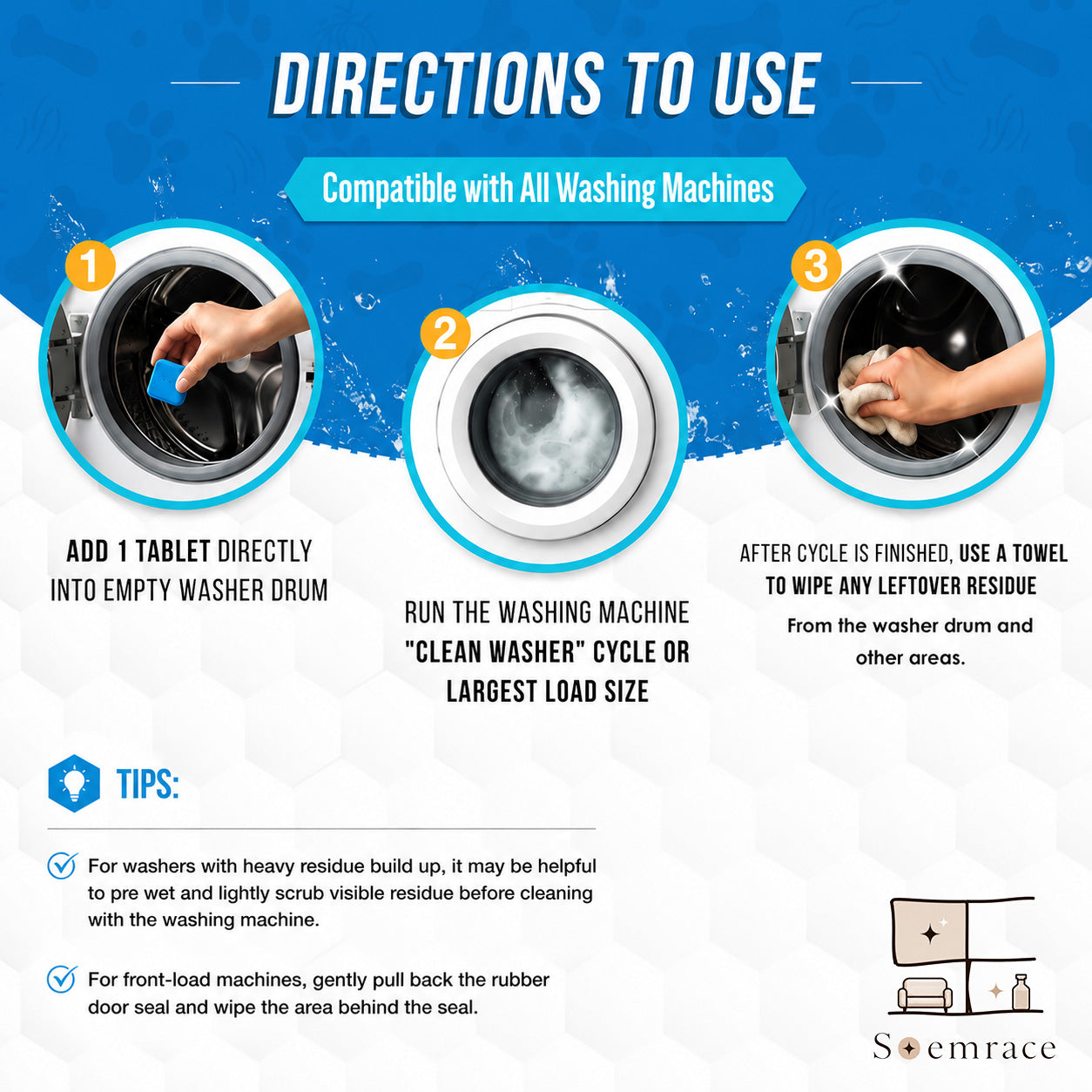 🔥Active Washer Cleaner Tablets – Powerful Deep Clean Without Harsh Chemicals, Safe for Families & Pets