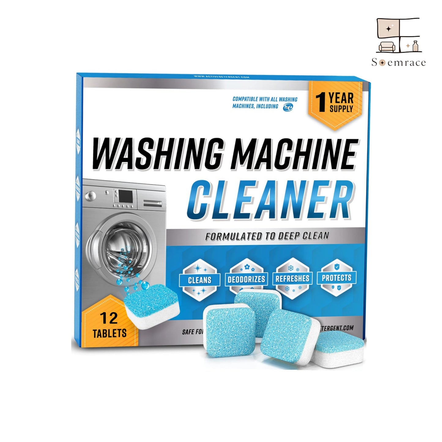 🔥Active Washer Cleaner Tablets – Powerful Deep Clean Without Harsh Chemicals, Safe for Families & Pets